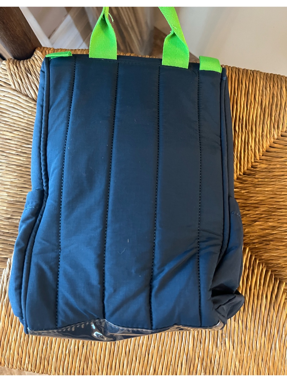 Lug Caddy Vertical Toiletry Bag Crossbody Navy Blue Lime Green Trim Travel - Picture 7 of 15